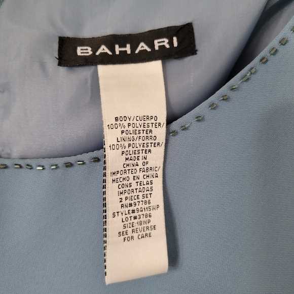 NWT Bahari Vintage Blue Evening Gown Size 18W - Picture 9 of 12